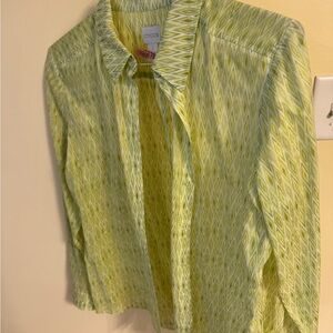 Chicos Green Patterned Blouse